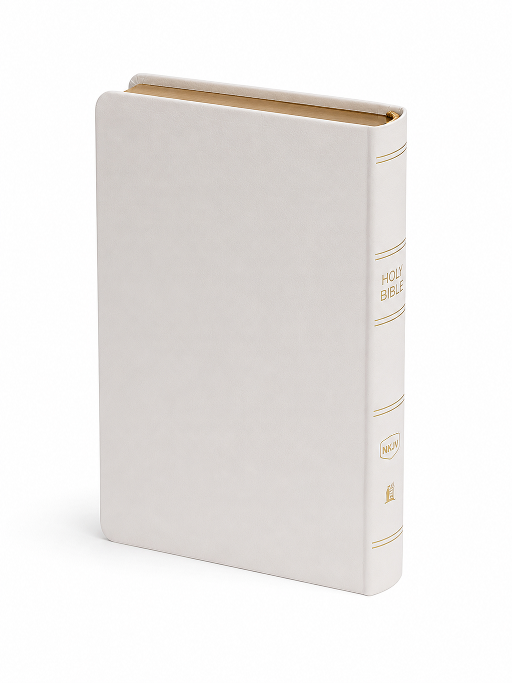 NKJV White Leather Red Letter Bible -  Imitation Leather