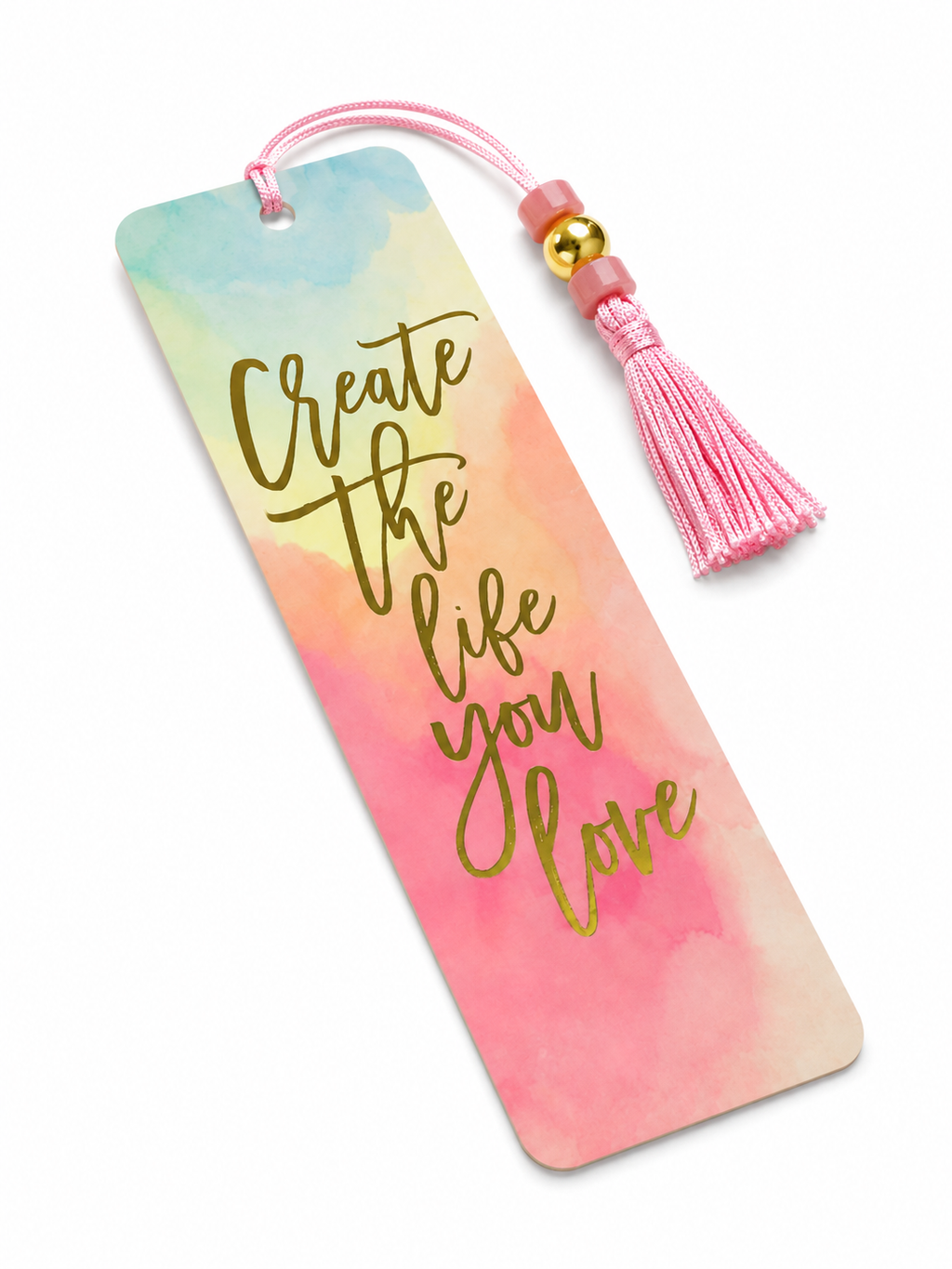 Watercolor Sunset Beaded Bookmark