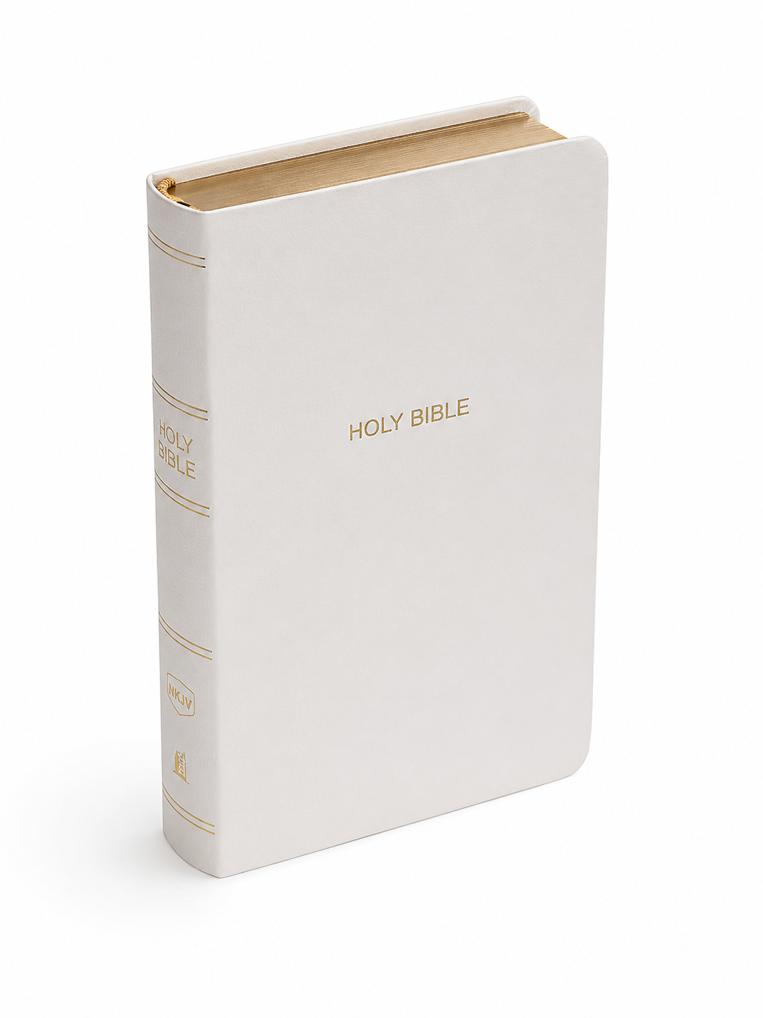 NKJV White Leather Red Letter Bible -  Imitation Leather