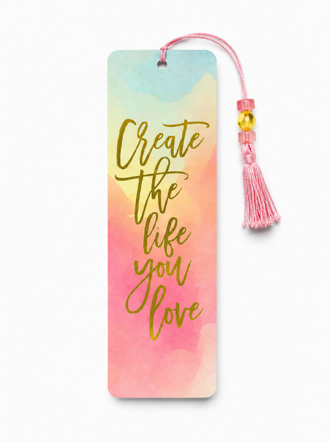 Watercolor Sunset Beaded Bookmark