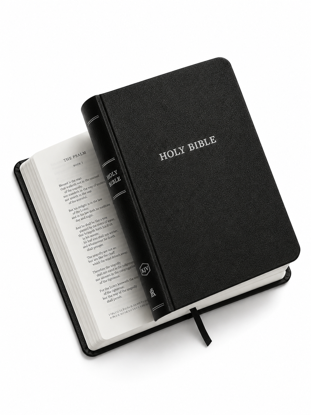 KJV Black Leather Red Letter Bible - Imitation Leather