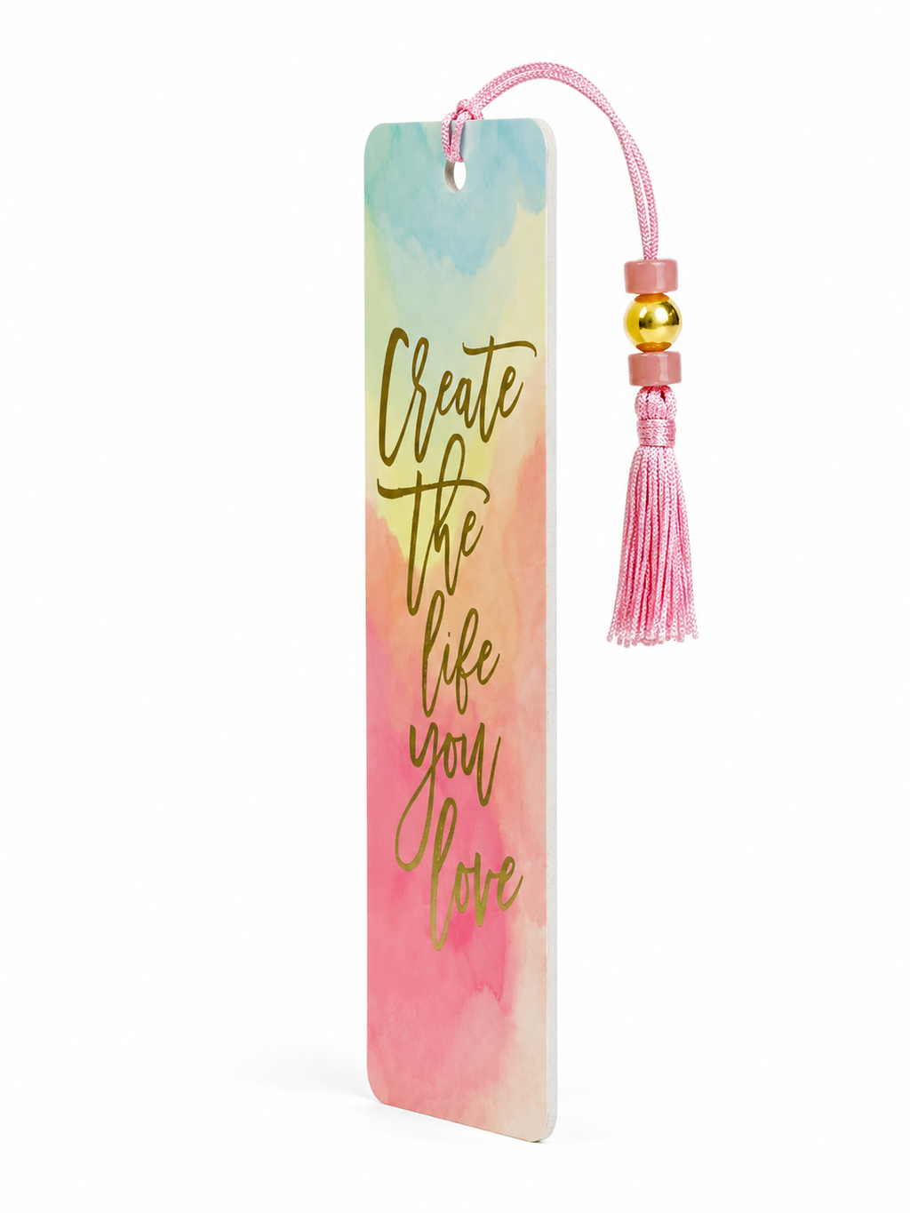 Watercolor Sunset Beaded Bookmark
