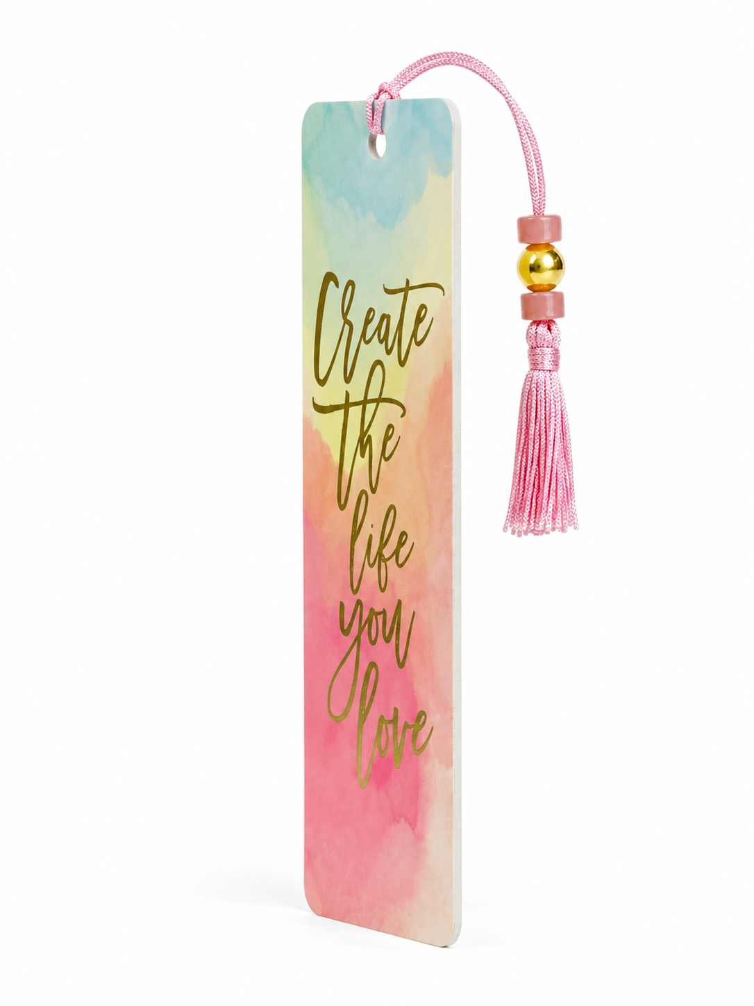 Watercolor Sunset Beaded Bookmark