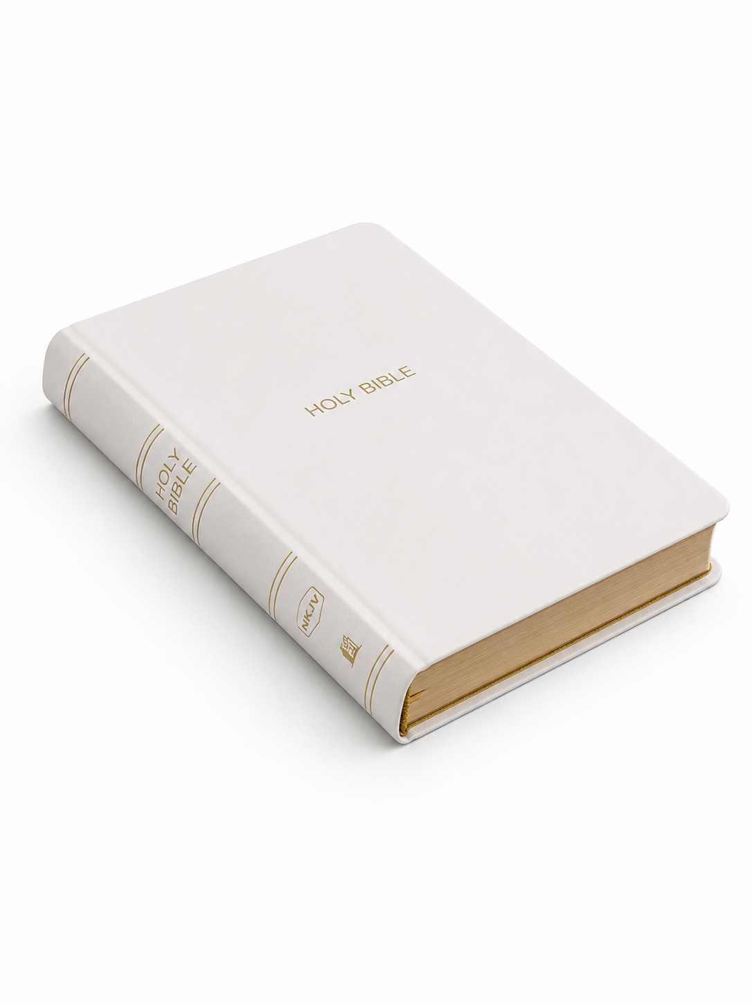 NKJV White Leather Red Letter Bible -  Imitation Leather
