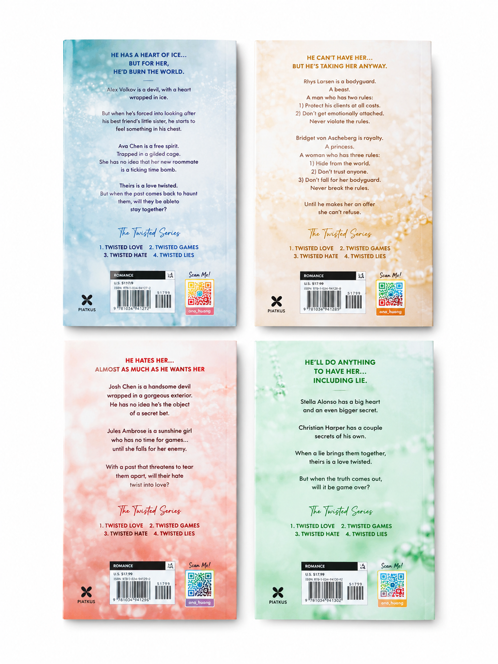 Twisted Series 4 Book Set Ana Huang - Paperback